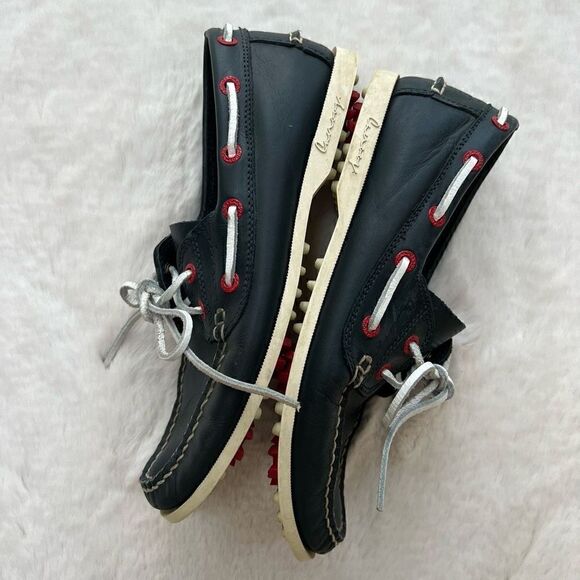 Canoos Golf Shoes Boat Shoe Style Leather Preppy Navy Blue Red size women’s 8 - Picture 8 of 12